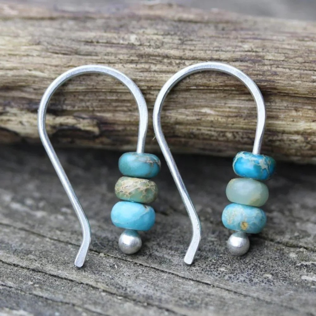 Turquoise Blue Pearl Earrings