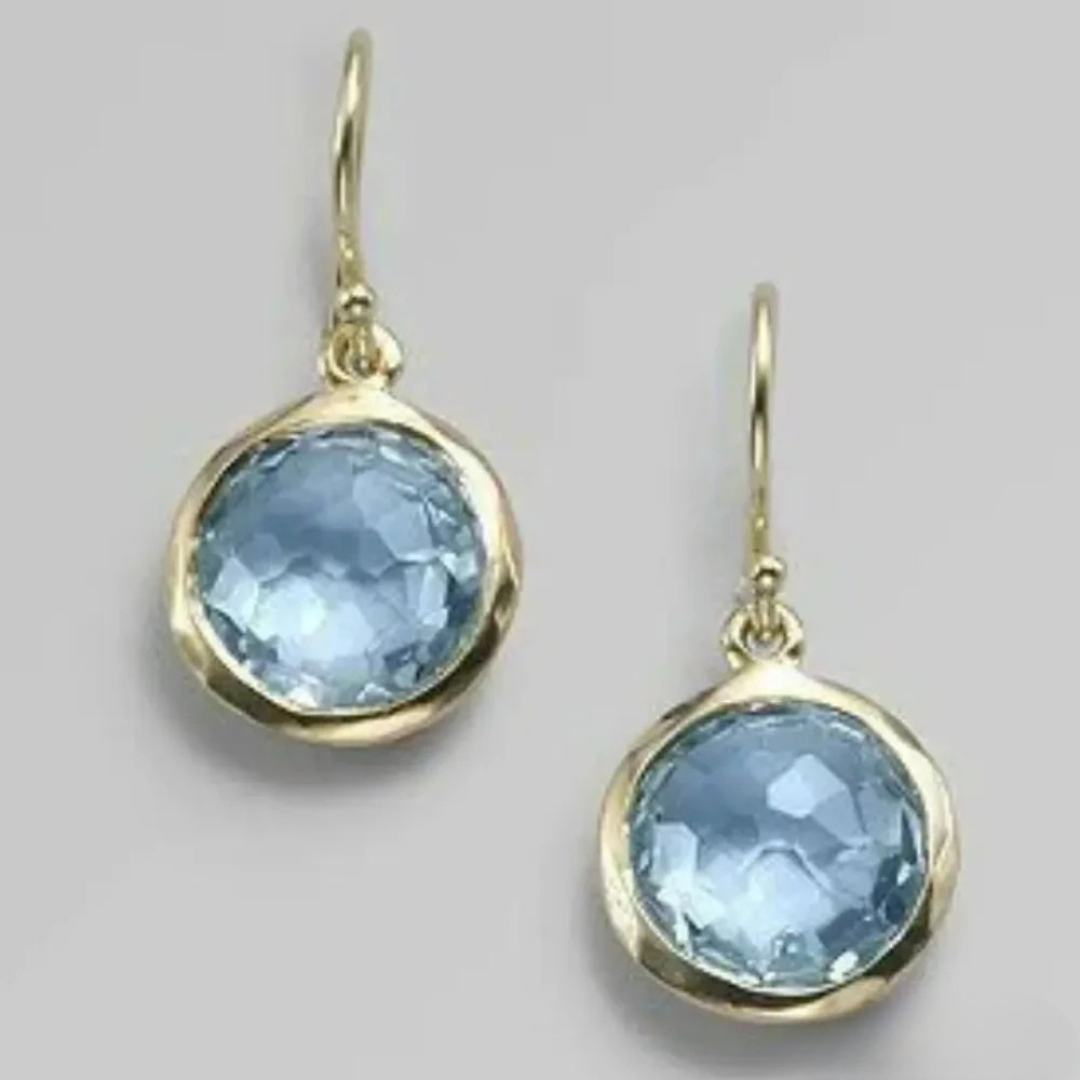 Retro Blue Crystal Inlaid Earrings