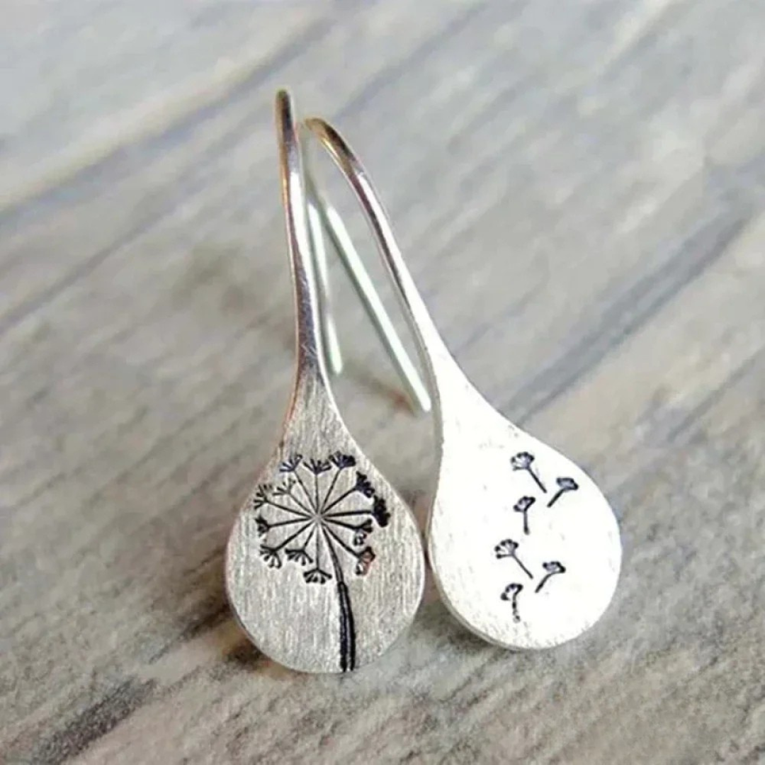 Elegant Silver Earrings Inspired by the Leaves of Dandelions