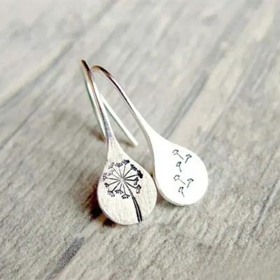 Elegant Silver Earrings Inspired by the Leaves of Dandelions