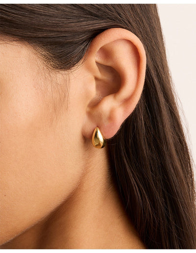Matte Drop Earrings | Gold