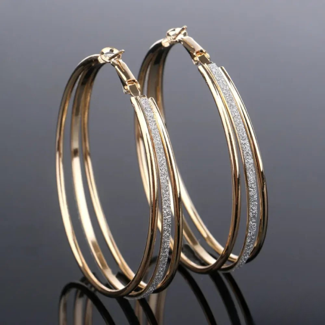 Vintage Gold Transparent Circular Earrings