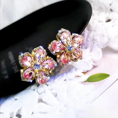 Colorful Zircon Earrings, Made of Pure Silver