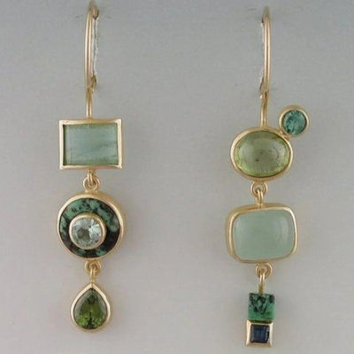 Vintage Green Pendant Earrings