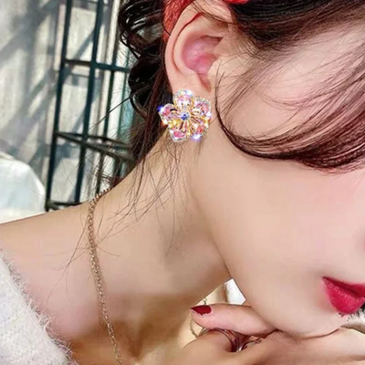 Colorful Zircon Earrings, Made of Pure Silver