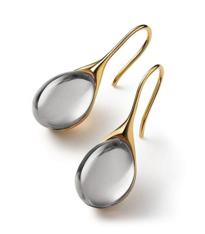 Aspen™ | Crystal Drop-Shaped Earrings in Gold and Silver