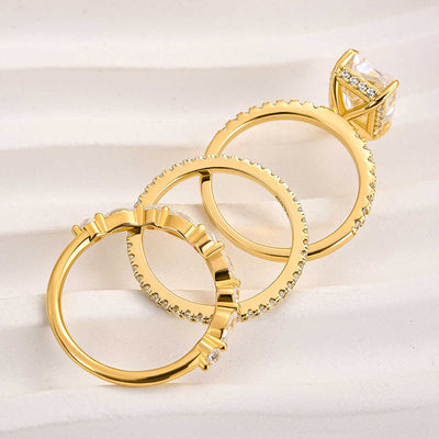 Jaily 3-Piece Wedding Ring Set | Gold