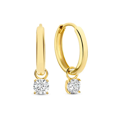 Hoop Earrings Made of Moonstone | Gold
