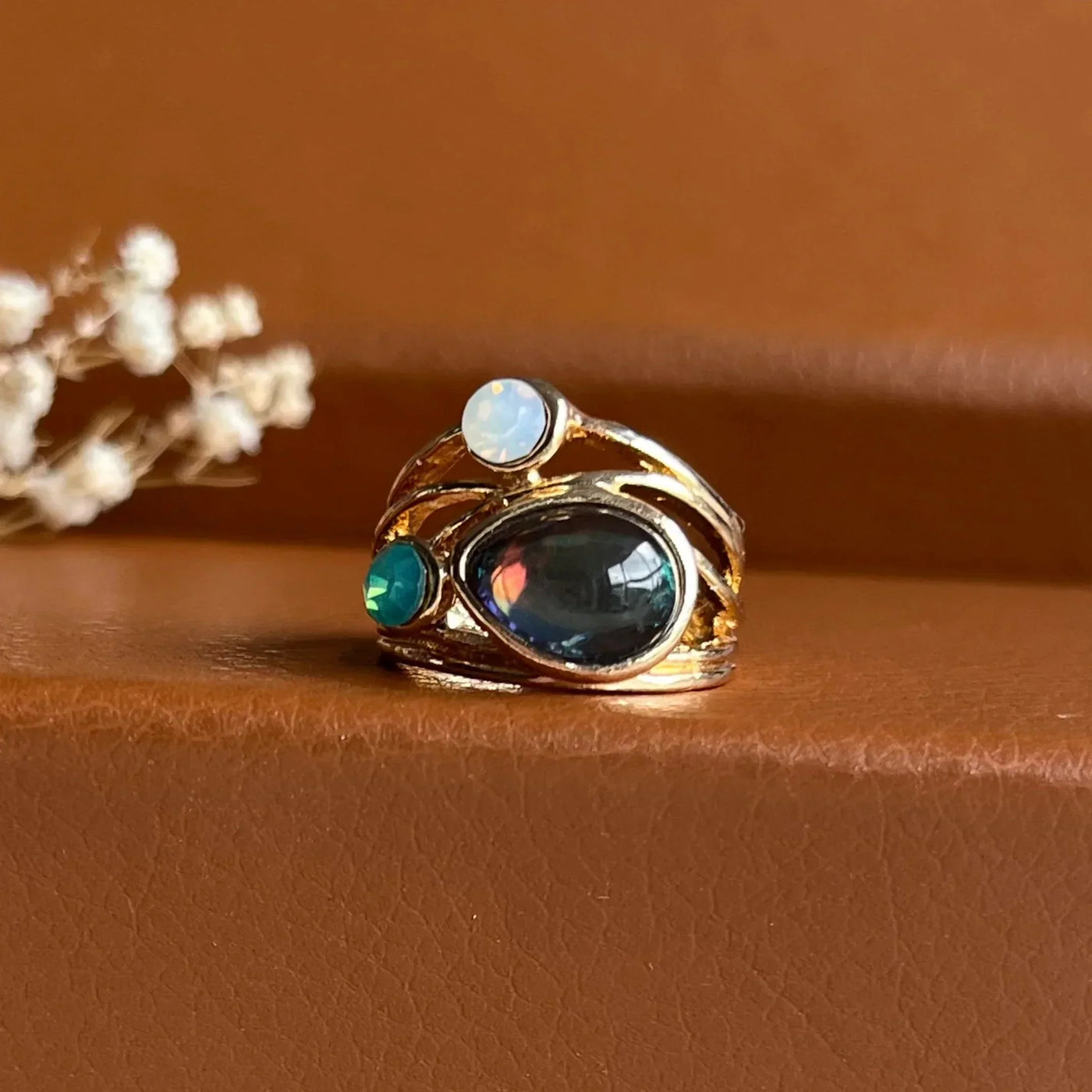 Vintage Ring with Blue Moonstone