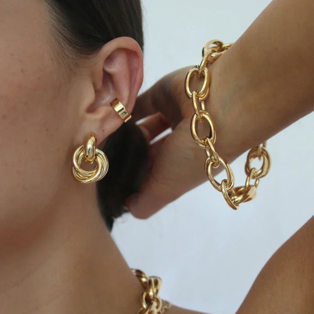 Interlocking Earrings | Gold