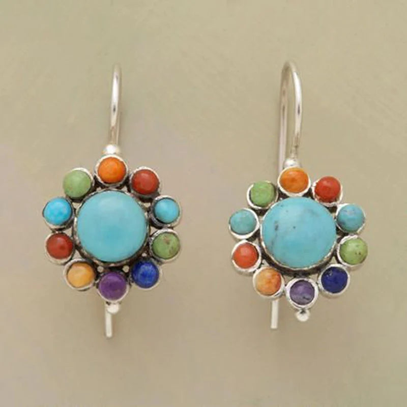 Multicolored Tokiz Round Earrings