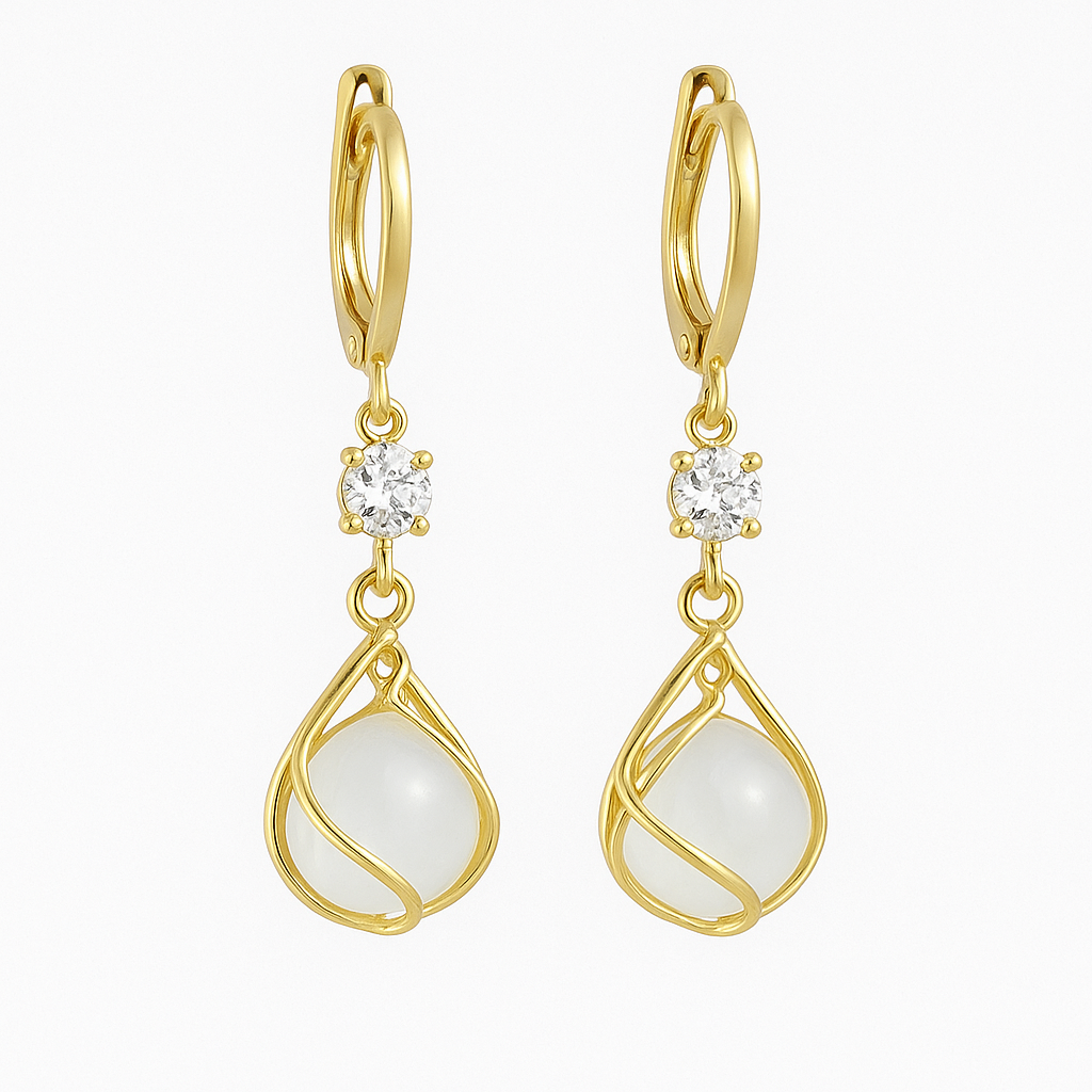 Vintage Crystal Earrings (Gold)