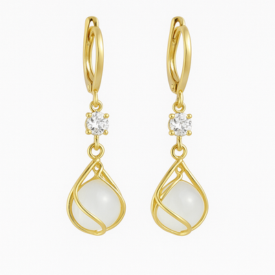Vintage Crystal Earrings (Gold)
