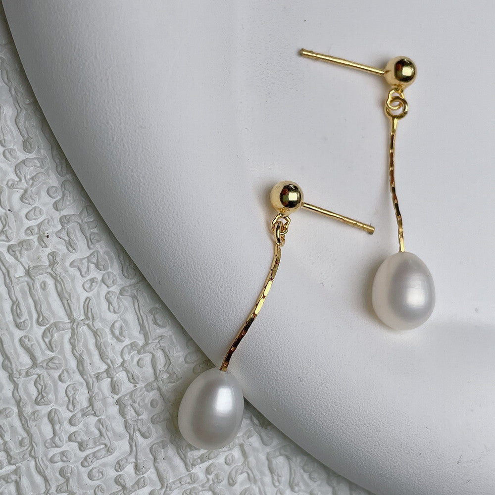 French Style Freshwater Pearl Earrings
