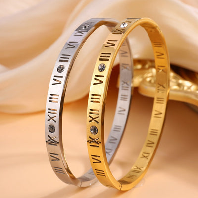 Titanium Metal Bracelet (Roman Numerals)