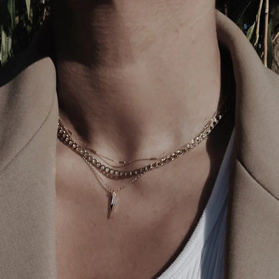 Flat curb chain necklace | Gold