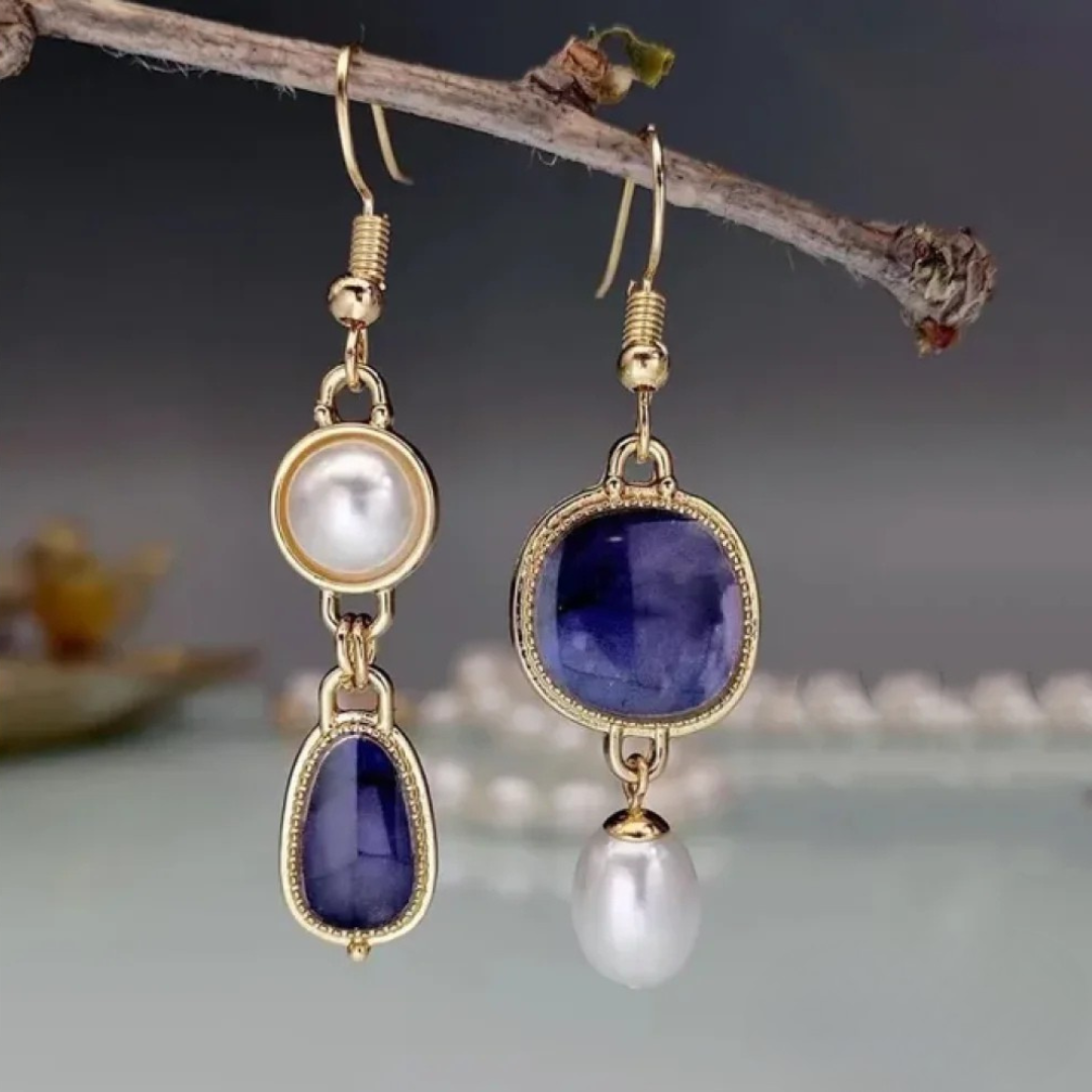 Retro Blue Stone Earrings