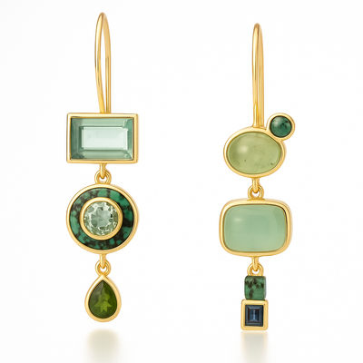 Vintage Green Pendant Earrings