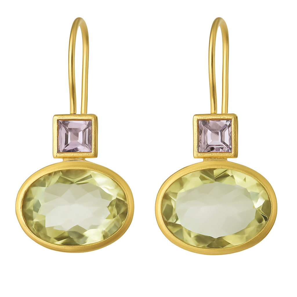Retro Style Green Crystal Earrings