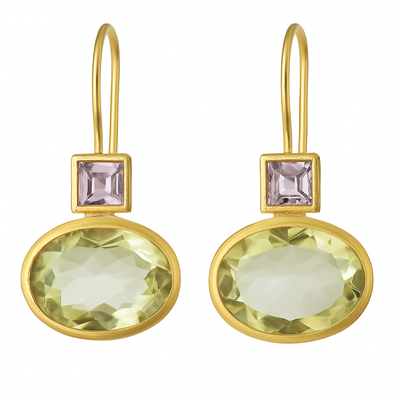 Retro Style Green Crystal Earrings