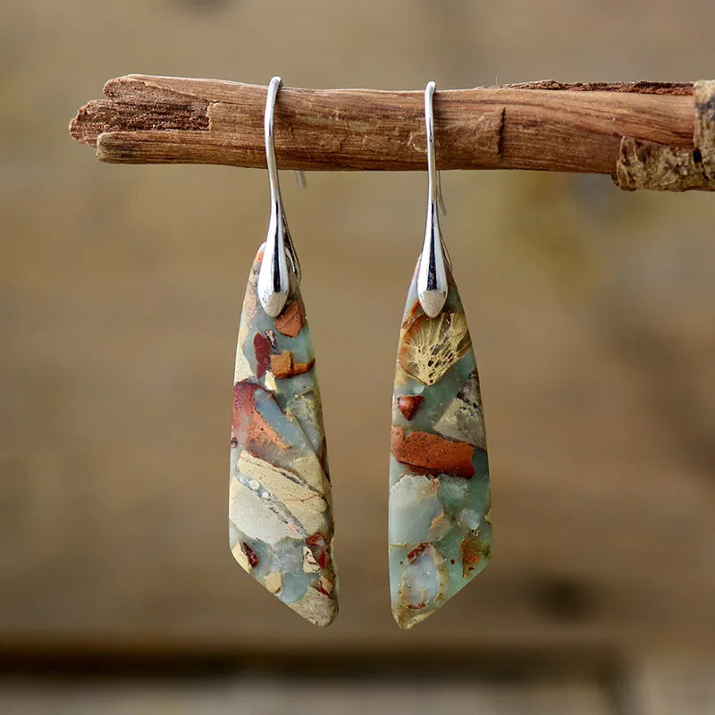 Vintage Earrings with Natural Stones