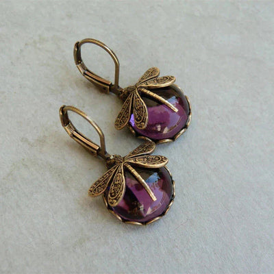 Aspen™ | Antique Style Spherical Dragonfly Earrings