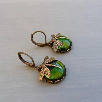 Aspen™ | Antique Style Spherical Dragonfly Earrings