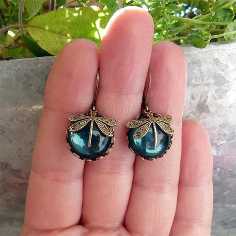 Aspen™ | Antique Style Spherical Dragonfly Earrings