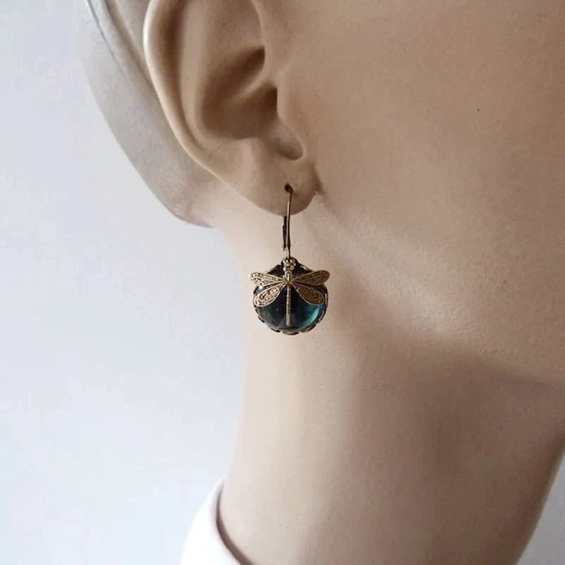 Aspen™ | Antique Style Spherical Dragonfly Earrings