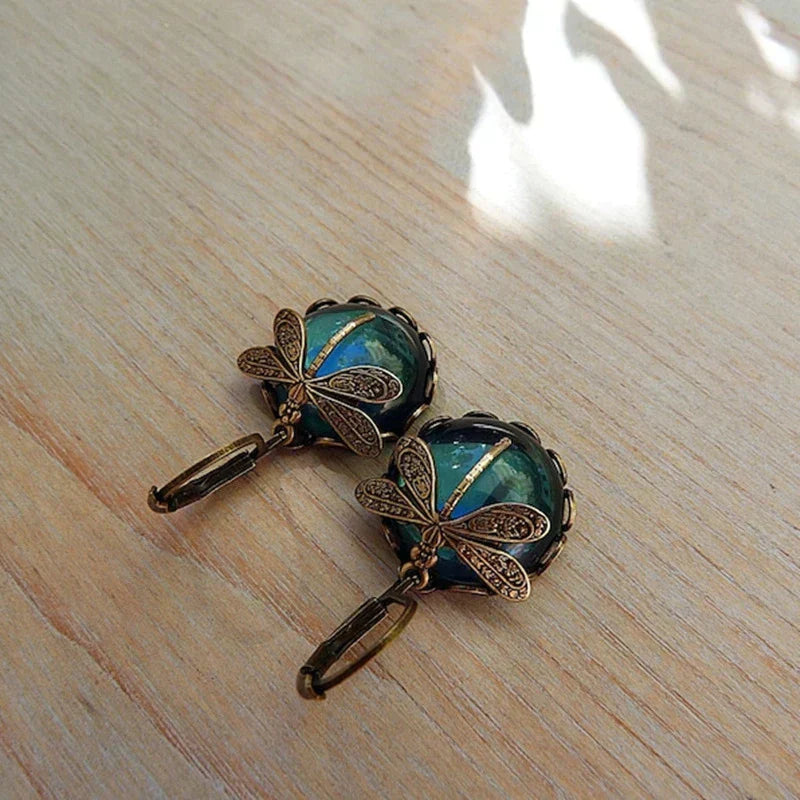 Aspen™ | Antique Style Spherical Dragonfly Earrings