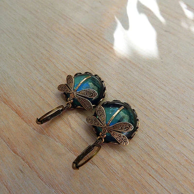 Aspen™ | Antique Style Spherical Dragonfly Earrings