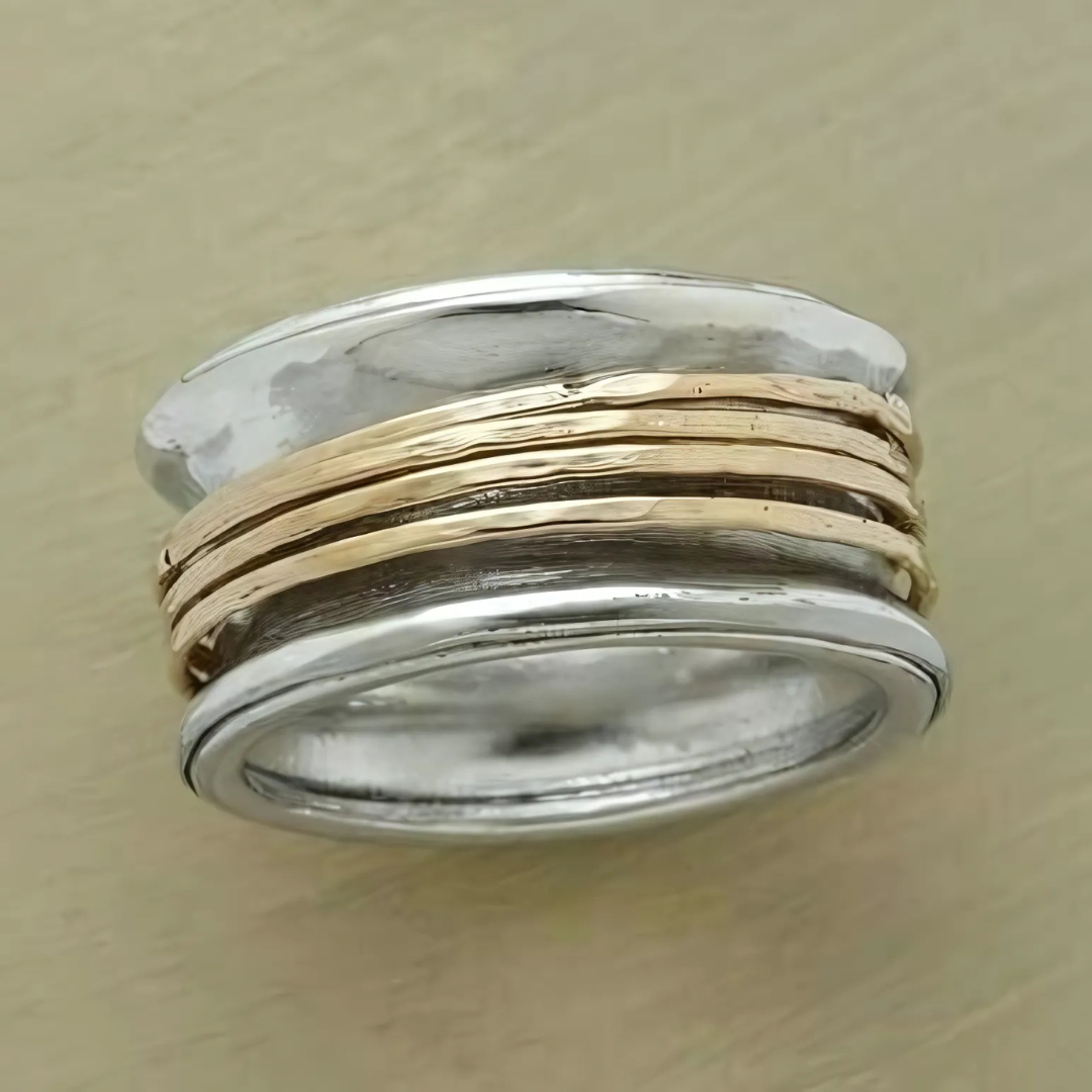 Retro Gold and Silver Stacking Ring