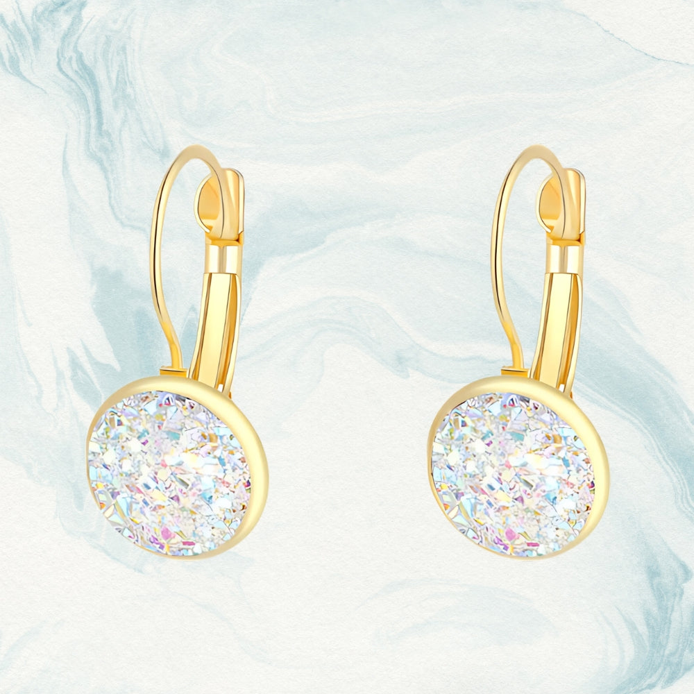 Vintage Gold Earrings with Opal
