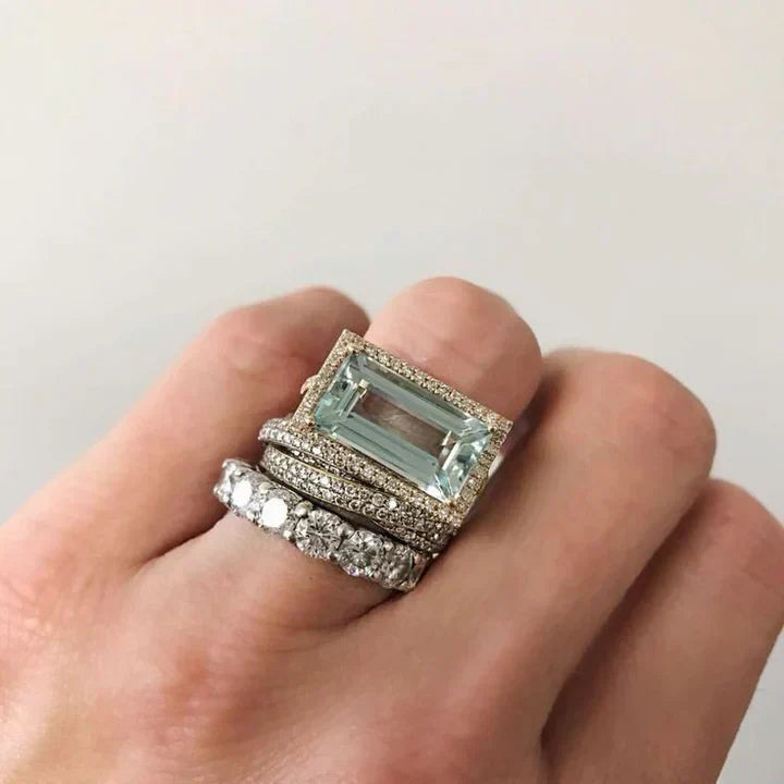 Aspen™ | Turquoise Glass Ring Set