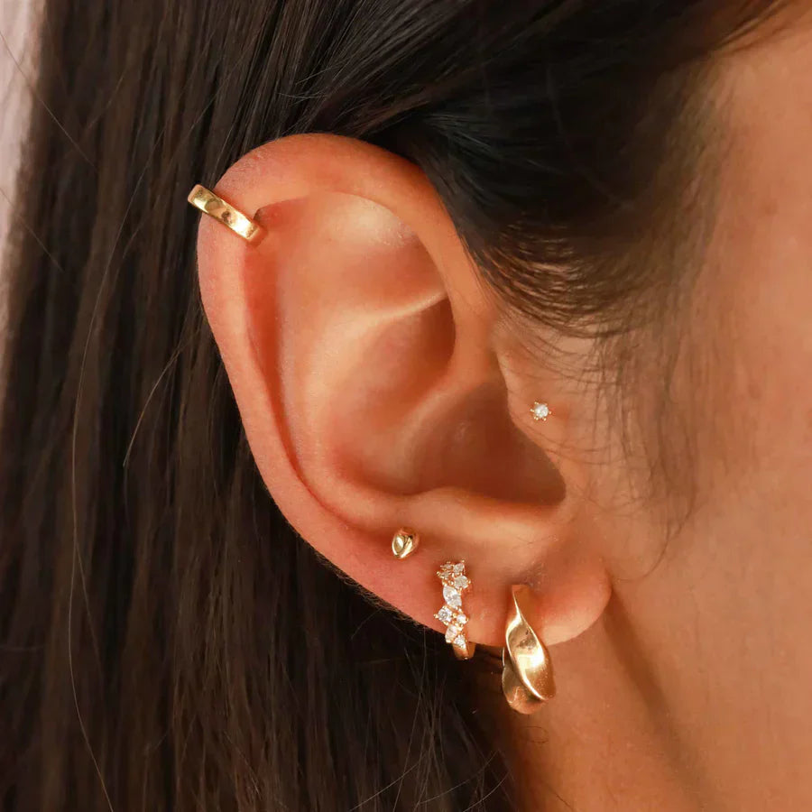 Crystal Cluster Earrings | Gold