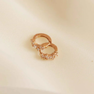 Crystal Cluster Earrings | Gold