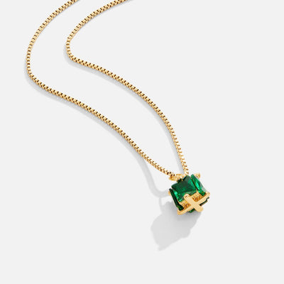 Emerald Square Block Necklace