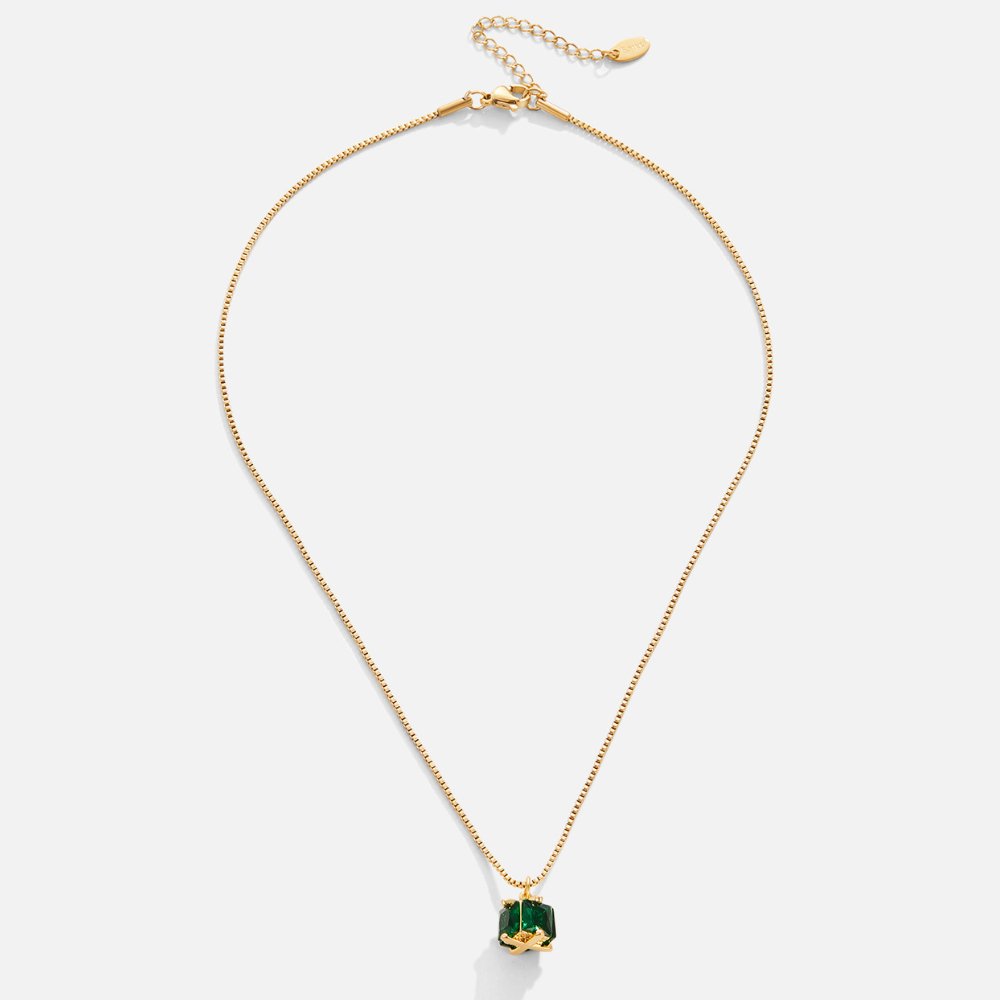 Emerald Square Block Necklace