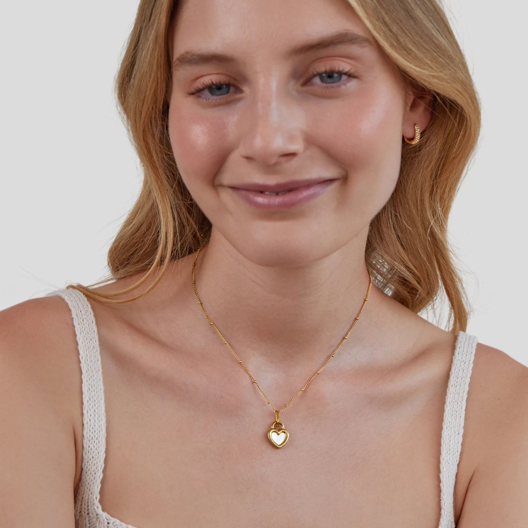 'Falling For You' Double-Sided Heart Necklace