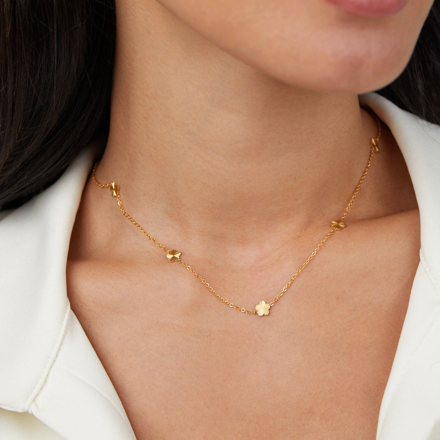 Floral Power Gold Chain Necklace