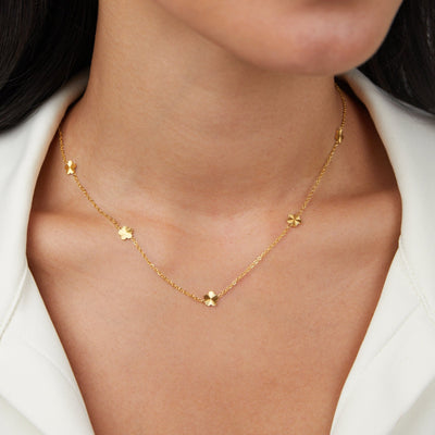 Floral Power Gold Chain Necklace