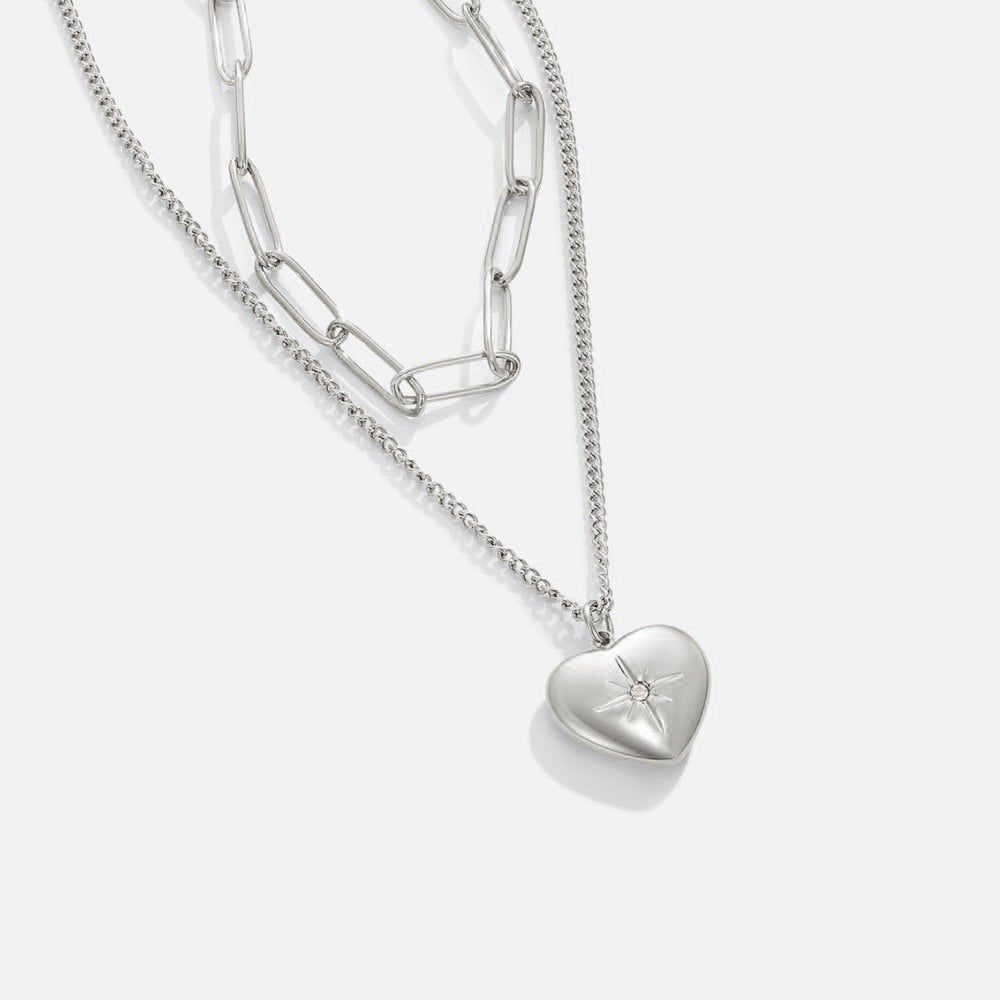 Heart and Paperclip Necklace