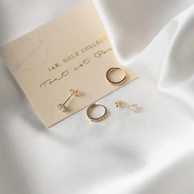 Moonstone Tear Earrings | Gold