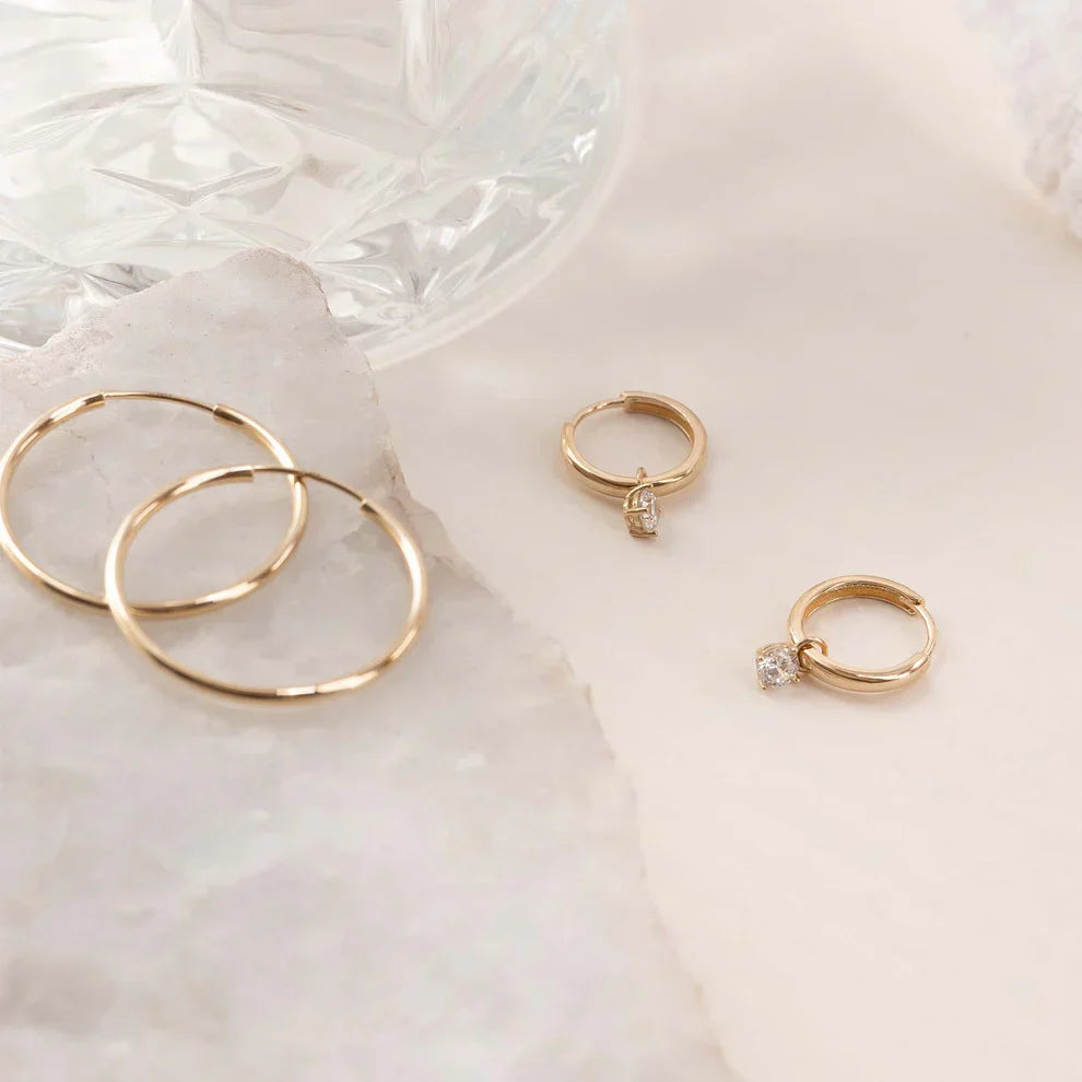 Hoop Earrings Made of Moonstone | Gold