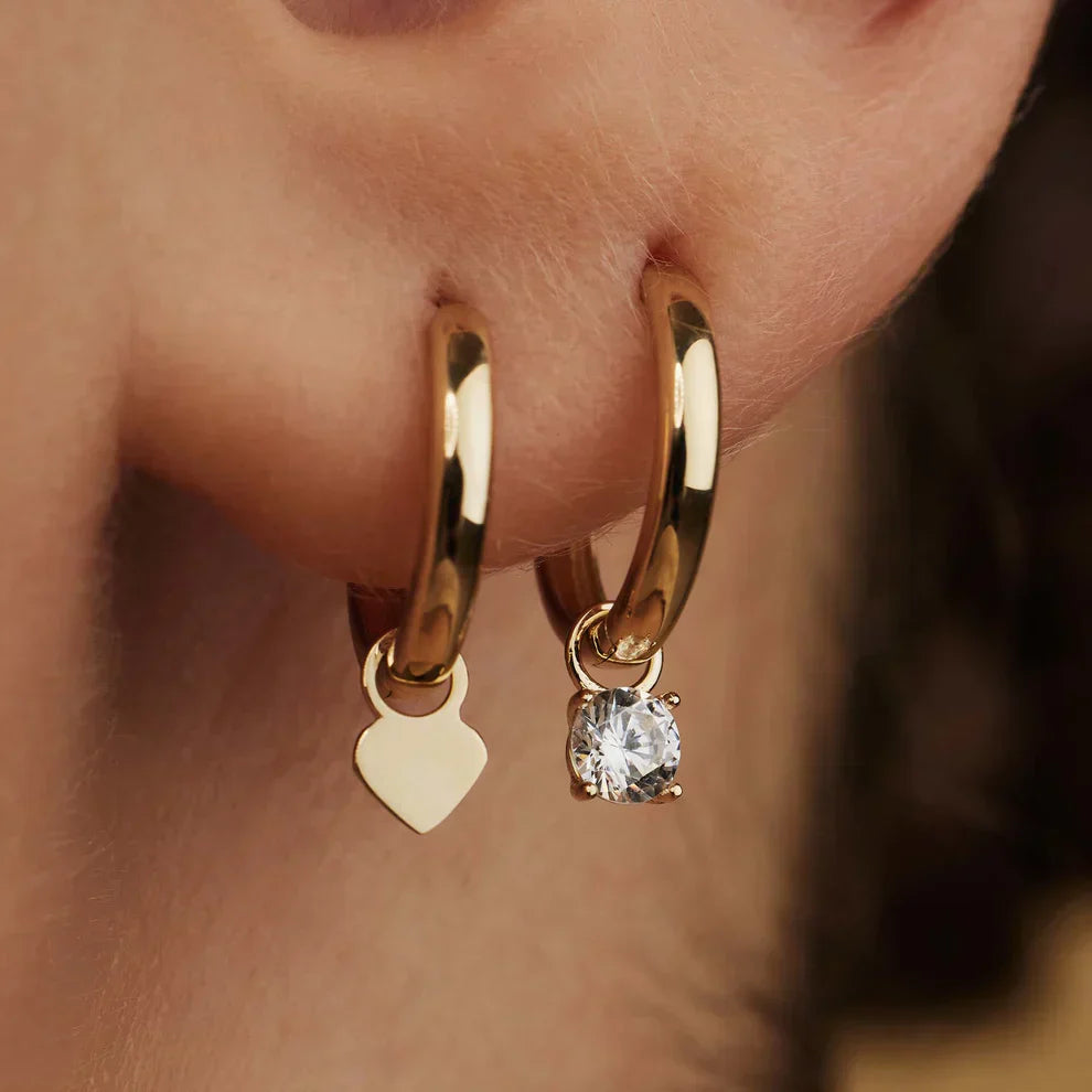 Hoop Earrings Made of Moonstone | Gold