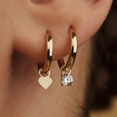 Hoop Earrings Made of Moonstone | Gold