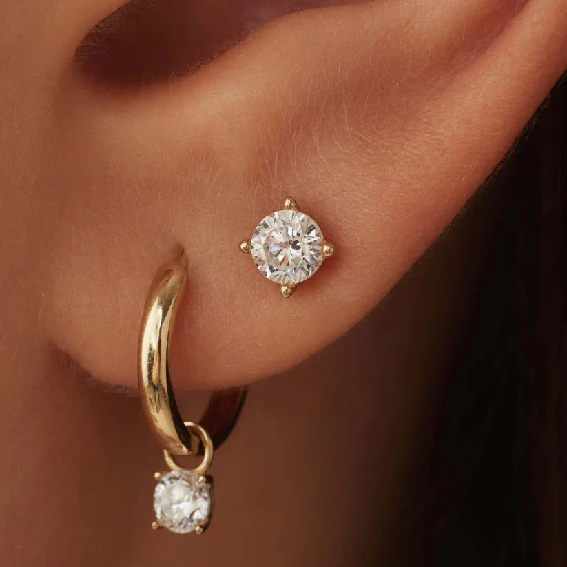 Moonstone Tear Earrings | Gold