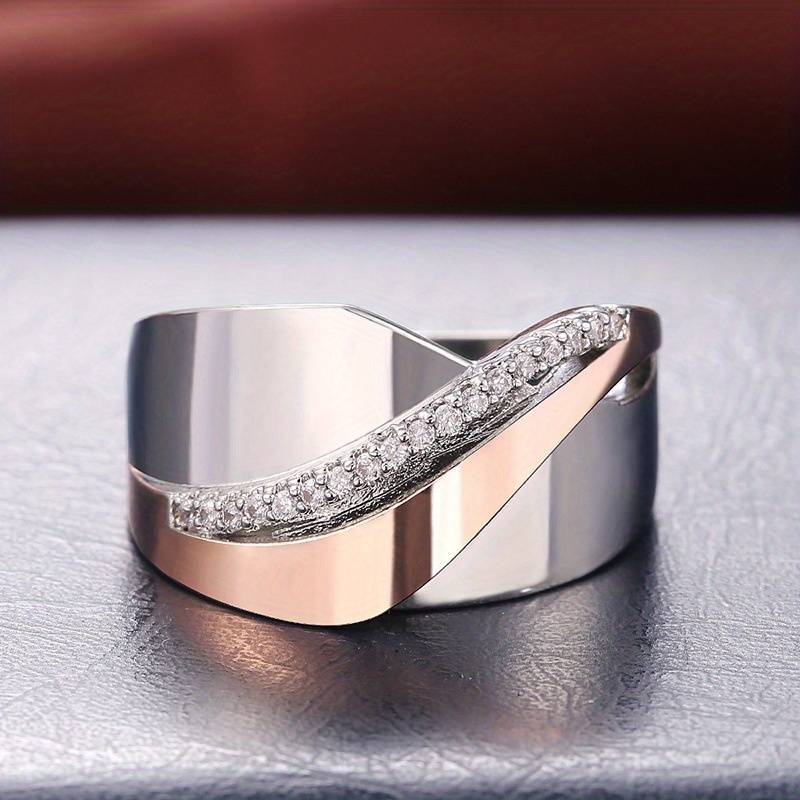 Aspen™ | Rose Gold and Silver Ring with Zirconia