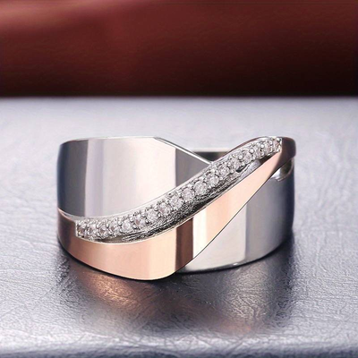 Aspen™ | Rose Gold and Silver Ring with Zirconia