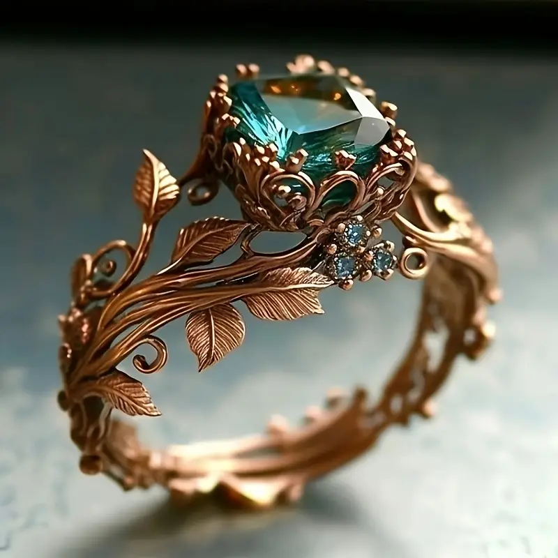 Aspen™ | Nature-Inspired Green Crystal Ring